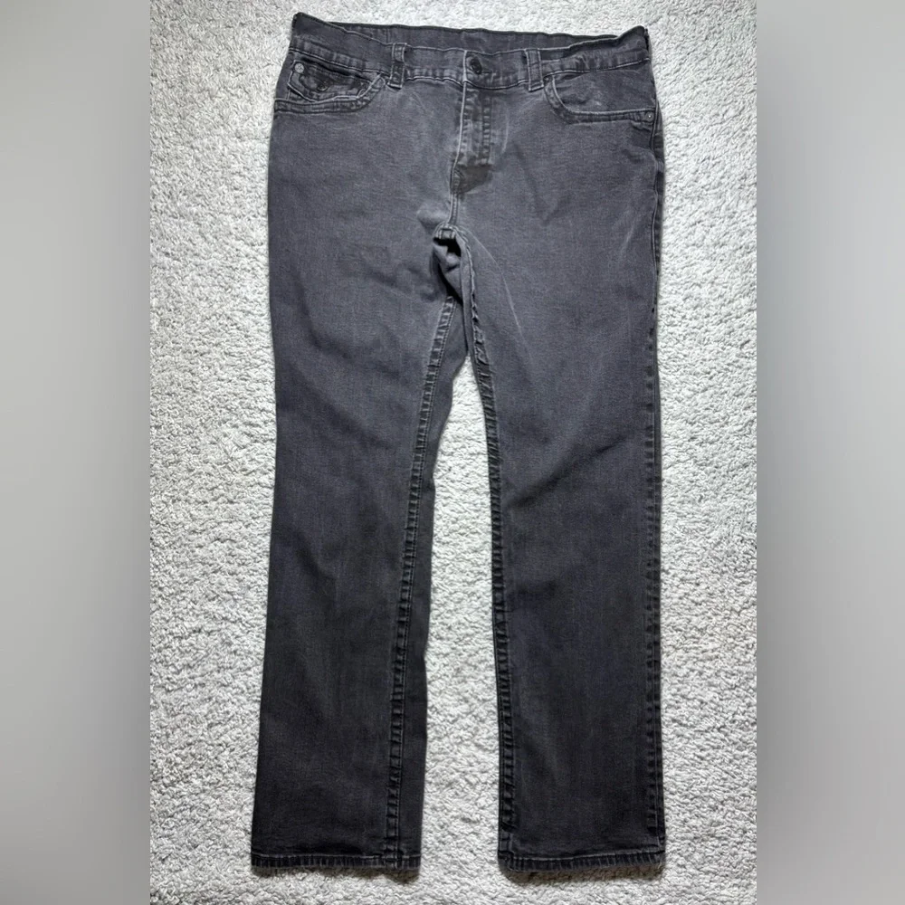 True Religion Jeans Mens 38 Ricky Relaxed Straight Flap Pockets Denim Streetwear